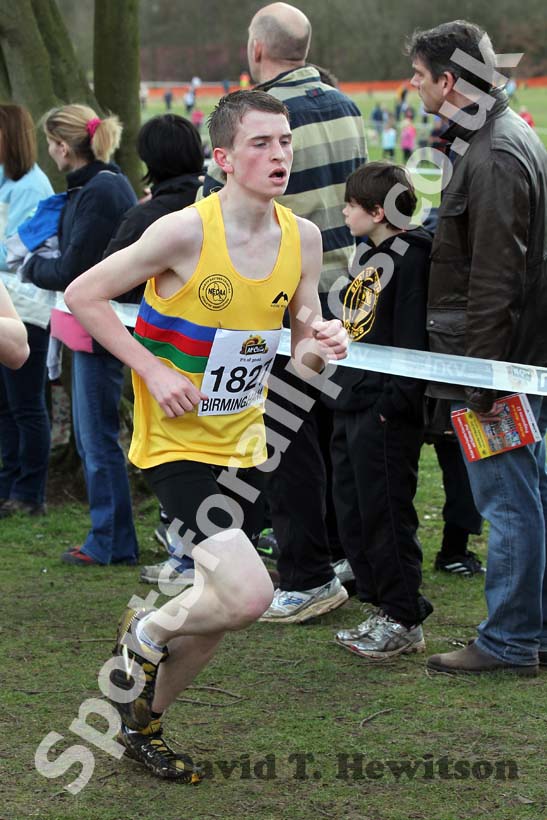 Philip Winkler (North East) in the Under-15 Boys, McCain Inter Counties Cross Country, Cofton Park, Birmingham.